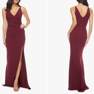 Dress the Population Jordan Ruched Side Slit Gown